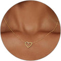 Heart Necklace for Women Gold/Silver Plated Trendy Heart Choker Lover Pendant Hypoallergenic Fashion Gold/Silver Necklace for Women Love Jewelry Gift for Women Girlfriend