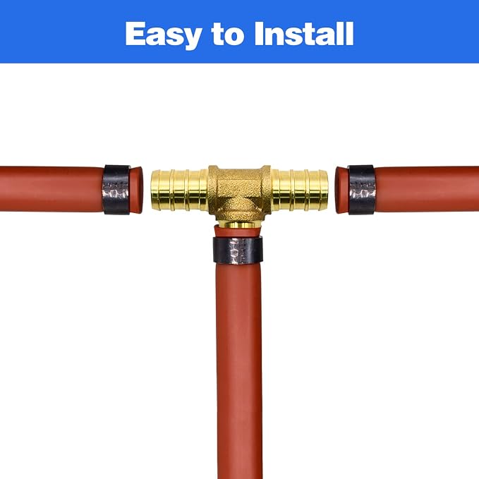 25 Pack 3/4" PEX Fittings, Brass Tee Fittings | - Image 4