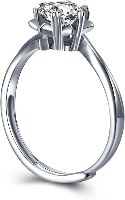 Atylyk Moissanite Engagement Ring Solitaire Sterling Silver Promise Rings for Women Lady