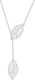 Long Necklace Sterling Silver Larait Bar Y Lariat Long Chain Drop Adjustable Necklace Gift for Her, 30"