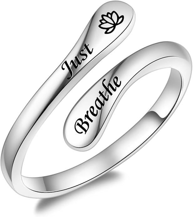 Fookduoduo 925 Sterling Silver Ring Inspirational Jewelry adjustable Wrap Open Rings for Women