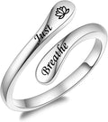 Fookduoduo 925 Sterling Silver Ring Inspirational Jewelry adjustable Wrap Open Rings for Women