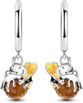 LAZA 925 Sterling Silver Hoop Earrings for Women, Hypoallergenic Huggie Butterfly Dangle Drop Earrings Colorful Flower Earrings Jewelry Gifts