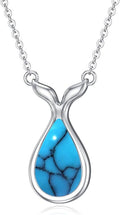 Genuine Turquoise Hexagon/Star/Rectangle/Teardrop/Heart/Triangle/Circle Necklaces for Women 925 Sterling Silver Long Boho Pendant Western Jewelry Gifts for Women Girls