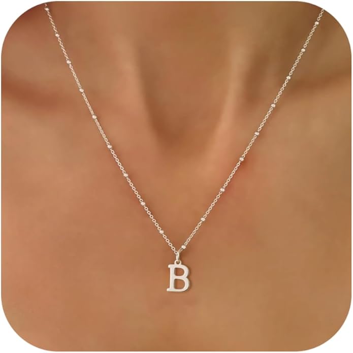 Valentines Gifts for Her Women - Initial Necklaces for Women Dainty 14k Gold Plated A-Z Letter Pendant Name Necklaces Cute Charm Choker Fashion Accessories Non Tarnish Trendy Jewelry Gift
