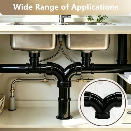 LESSO 2" Double 90 Degree ABS Elbow, ABS Straight Tee - Image 3