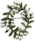 Crystal Pearl Flower Brooches Pins Fashion Beautiful Created Rhinestone Floral Brooch Good Idea for Party Dance Wedding Banquet for Elegant Women Girl