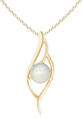 Angara Natural Moonstone Pendant for Women | Moonstone Angel Wing Bypass Pendant in 14K Solid Gold/Platinum With 18" Chain | Birthday, Anniversary, Gemstone Jewelry Gift