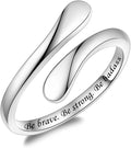 Fookduoduo 925 Sterling Silver Ring Inspirational Jewelry adjustable Wrap Open Rings for Women