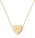 Tiny Gold Initial Heart Necklace-14K Gold Plated Handmade Dainty Letter Heart Necklace for Women Necklace Jewelry