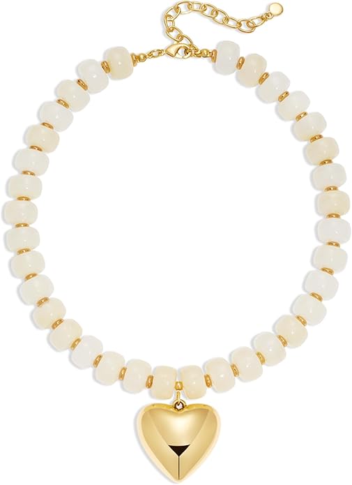 LILIE&WHITE Resin Chunky Beaded Necklace for Women Minimalistic Modern Statement Necklace Jewelry Accessories
