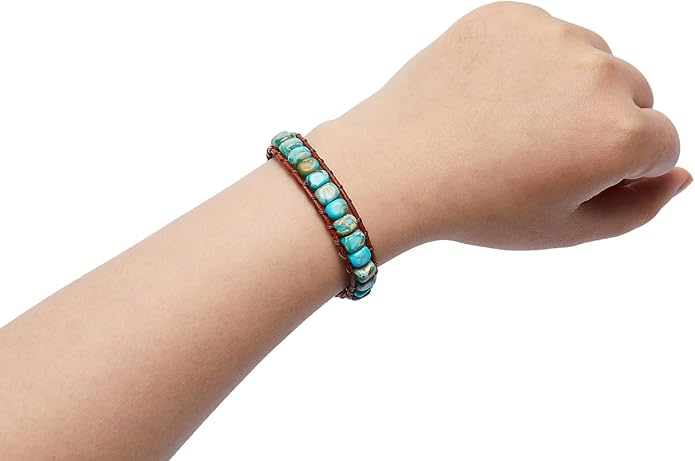 ZOSOJONA 7 Chakra Bracelet Bohemian Handmade Leather Wrap Healing Protection Natural Stone Yoga Beaded Bracelets Boho Friendship Jewelry