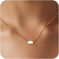 Diamond Pendant Necklace for Women, Dainty Gold Necklace 18k Gold Plated Paperclip Choker Necklaces Cute Open Oval Necklaces Simple Gold Necklace Jewelry Gifts for Women Trendy