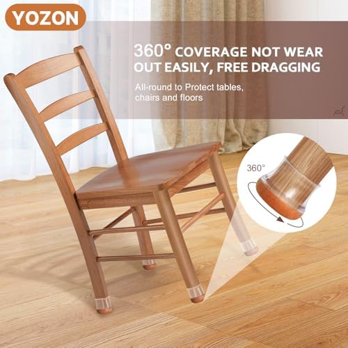 YOZON Chair Leg Floor Protectors Felt Silicone Caps Strengthen Bottom - Image 3