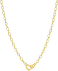 gorjana - Parker Heart Necklace 16 1/2 or 17 inches - 18K Gold Plated - Cable Chain, Interlocking Double Open Hearts - Gifting Necklace to Loved One - Stylish Gift Packaging - Unique Heart Hinge Closure