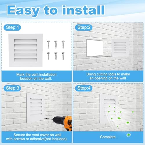 PATIKIL 14 x 10 Inch Gable Vent, 8 x 12 Inch Duct Opening Size - Image 5