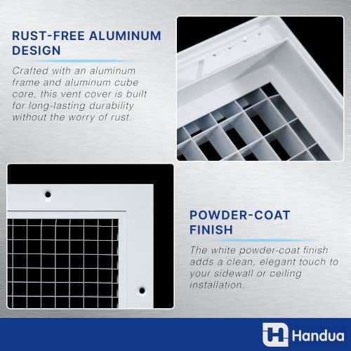 Fits 24x24 Duct Opening | Aluminum Eggcrate Return Air Grille | Low Noise & - Image 3
