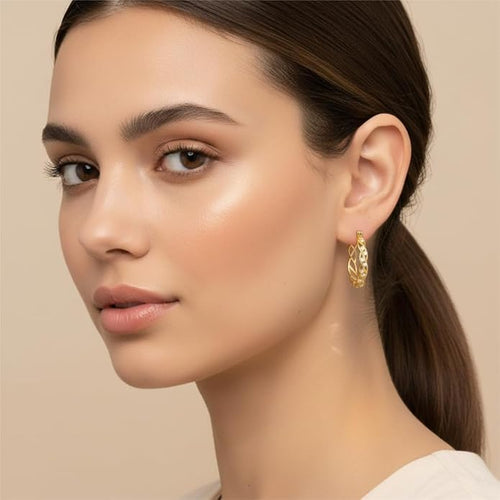 14K Gold Hoop Earrings 14K Gold Earrings for Women Hypoallergenic Large 25mm Huggie Hoop Earrings Trendy Elegant Gold Earring Jewelry Gift
