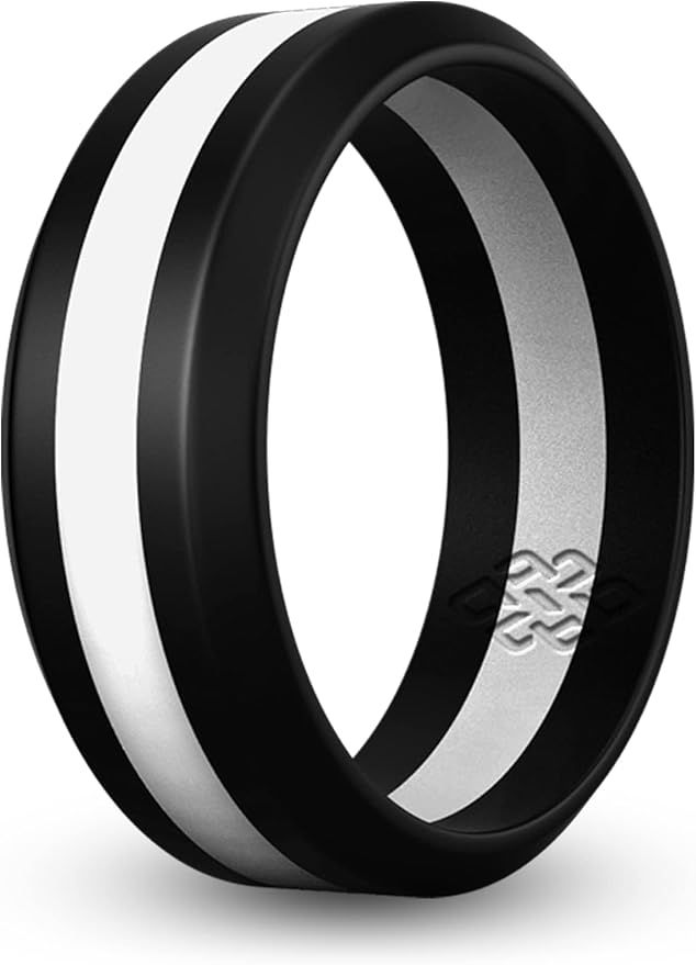 Knot Theory Striped Silicone Ring for Men and Women – Black, Grey, Red, Blue, Orange, Yellow, Purple