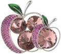 Fruit Brooch Austrian Crystal Rhinestone Brooch 18K Gold Plated Birthstone Lapel Pin Jewelry Birthday Gifts for Women Men