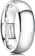 King Will Tungsten Carbide Wedding Band for Men Women Promise Rings for Couples Domed High Polish