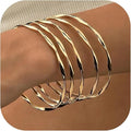 16Pcs Gold Bangle Bracelets for Women - Multi Layer Stackable Textured Bracelets Boho Jewelrys Set.