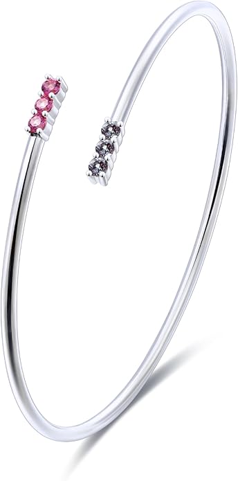 EcoGems Lab Grown Gemstone & Moissanite Bracelets – 14K White or Yellow Gold Plated Sterling Silver – Featuring Lab Grown Diamonds, Emeralds, Paraiba, Sapphire & Pearls – Sustainable Luxury Gift with Gift Box