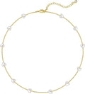 Zeffy Dainty Gold Heart Necklace for Women Trendy 14K Gold/Silver Plate Cute Heart Pendant Choker Necklaces Gold Love Heart Chain Necklace for Women Dainty Gold Jewelry Gifts for Women