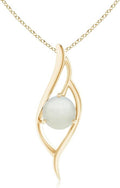 Angara Natural Moonstone Pendant for Women | Moonstone Angel Wing Bypass Pendant in 14K Solid Gold/Platinum With 18" Chain | Birthday, Anniversary, Gemstone Jewelry Gift