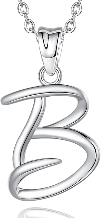 EUDORA Sterling Silver Initial Necklaces for Women, Classic 26 Letter Neckless Gifts for Girls, Sister, Mother Daughter, 18 inch Chain