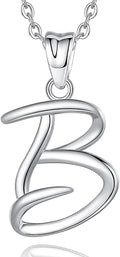 EUDORA Sterling Silver Initial Necklaces for Women, Classic 26 Letter Neckless Gifts for Girls, Sister, Mother Daughter, 18 inch Chain