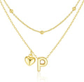 adoyi Valentines Day Gifts for Women Hers Dainty 14K Gold Plated Heart Initial Necklaces Layered Letter A-Z Pendant Necklace Stack Trendy Jewelry Birthday Valentines Day Gifts for Women Jewelry