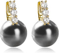 Pearl Earrings for Women 14K Gold Plated Hypoallergenic Pearl Earrings 5A Cubic Zirconia Dangle Earrings Elegant Jewelry