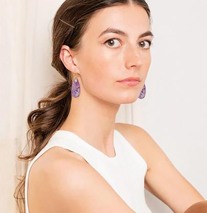 Natural Stone Earrings Waterdrop Stone Dangle Earrings for Women