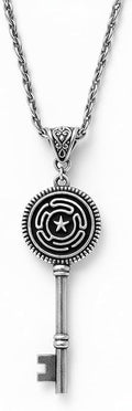 Hecate Key Necklace for Men Women, Alloy Steel Witchcraft Amulet Pendant, Goddess Protection Jewelry, Birthday Gift for Her Him
