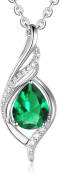Birthstone Necklaces for Women Infinity Pendant S925 Sterling Silver Teardrop Pendant Necklace Anniversary Birthday Gifts for Women Wife Christmas Gifts for Her Mom Lady