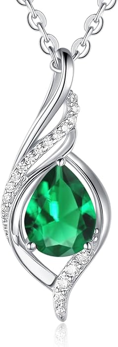 Birthstone Necklaces for Women Infinity Pendant S925 Sterling Silver Teardrop Pendant Necklace Anniversary Birthday Gifts for Women Wife Christmas Gifts for Her Mom Lady