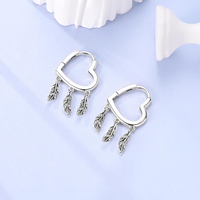 LAZA 925 Sterling Silver Hoop Earrings for Women, Hypoallergenic Huggie Butterfly Dangle Drop Earrings Colorful Flower Earrings Jewelry Gifts