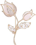 14K Gold Rose Flower Brooch - Elegant Floral Design Scarf Buckle, Graceful Pin for Special Occasions, Ideal Gift for Her, Craft Enthusiast Jewelry Accessory