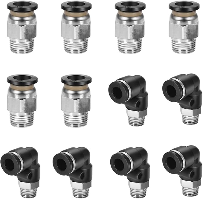 CNAODUN 12 Pcs Push to Connect Fittings 1/4 Inch Tube OD x 1/8 Inch NPT Thread by CNAODUN