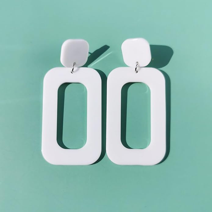 70s Earrings Retro White Acrylic Hoop Earrings 70s Accessories for Women 70s Jewelry Disco Outfits for Women