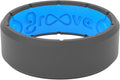 Groove Life Edge Silicone Ring - Breathable Rubber Wedding Rings for Men, Unique Design, Comfort Fit Ring