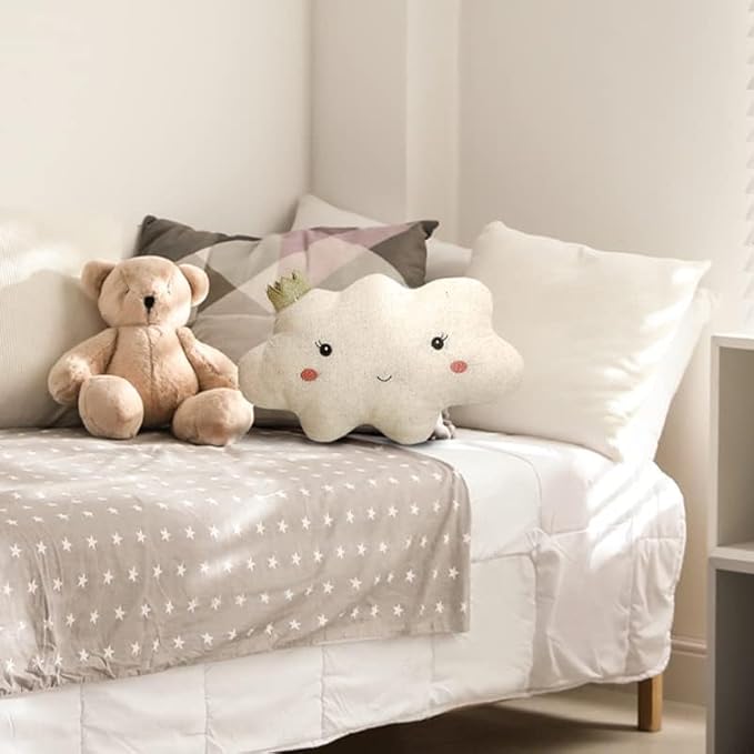 MON AMI Reine Cloud Shaped Throw Pillow – 16x10” Decorative Plush Cushion for Bed, Couch, or Room Décor, Cozy Cloud Accent Pillow, Cute Home Decoration