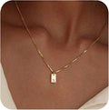 Initial Necklaces for Women 14K Gold Plated Letter Necklace Dainty Name Pendant Necklace Personalized Christmas Gifts for Women Trendy Gold Jewelry
