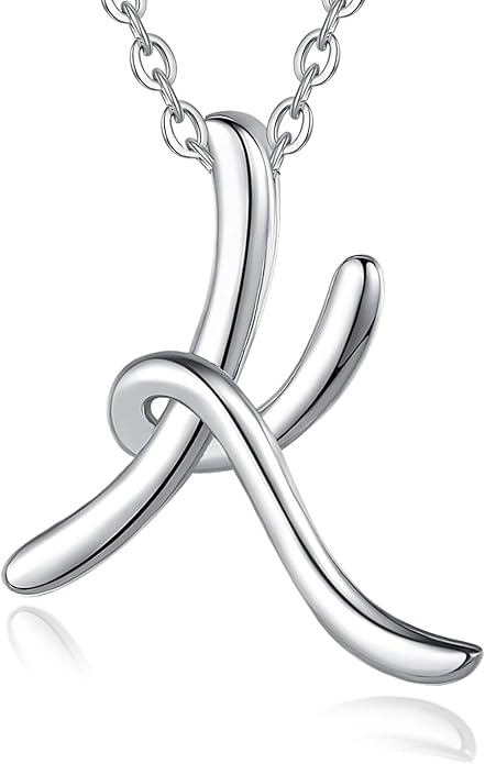 EUDORA Sterling Silver Initial Necklaces for Women, Classic 26 Letter Neckless Gifts for Girls, Sister, Mother Daughter, 18 inch Chain