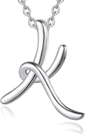 EUDORA Sterling Silver Initial Necklaces for Women, Classic 26 Letter Neckless Gifts for Girls, Sister, Mother Daughter, 18 inch Chain