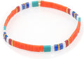 Sonateomber Tila Flat Beaded Stretch Bracelets for Women, Trendy Unique Colorful Square Beads Handmade Stack Bracelet Friendship Accessories Fashion Jewelry Gift