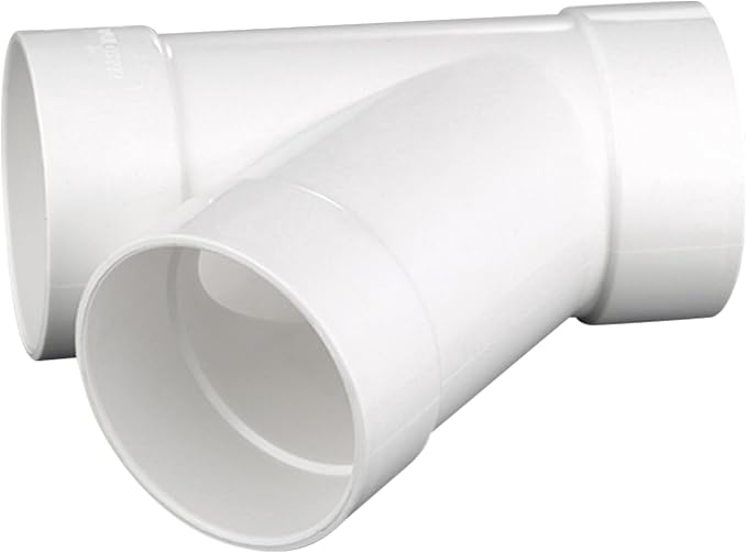 1.5" PVC 45 Degree Wye DWV Sanitary Y-TEE Street Drain Waste white | Vent PVC - Image 5