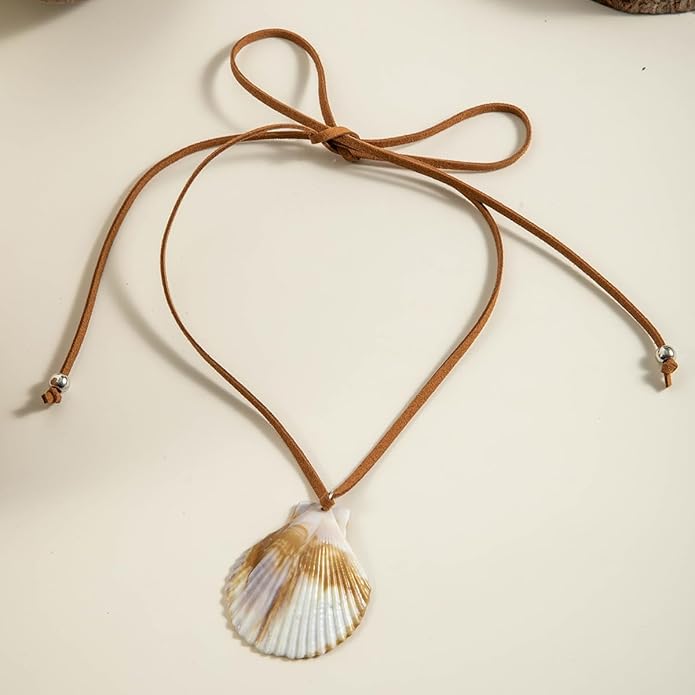 Large Starfish Shell Necklace for Women Bohemian Starfish Pendant Necklace Dainty Coastal Jewelry Summer Sea Vacation Necklaces Adjustable Shell Necklaces Summer Beach Surfer Jewelry Outfits Accessories