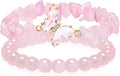 Artlunar Purple Butterfly Healing Bracelet, Gift Charm Jewelry with Beaded Bracelet for Women